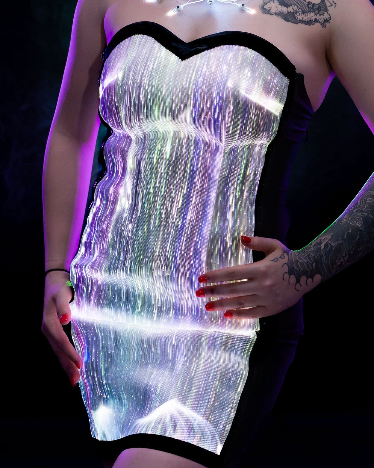 Fiber Optic Light Up Dress — White (Updated)